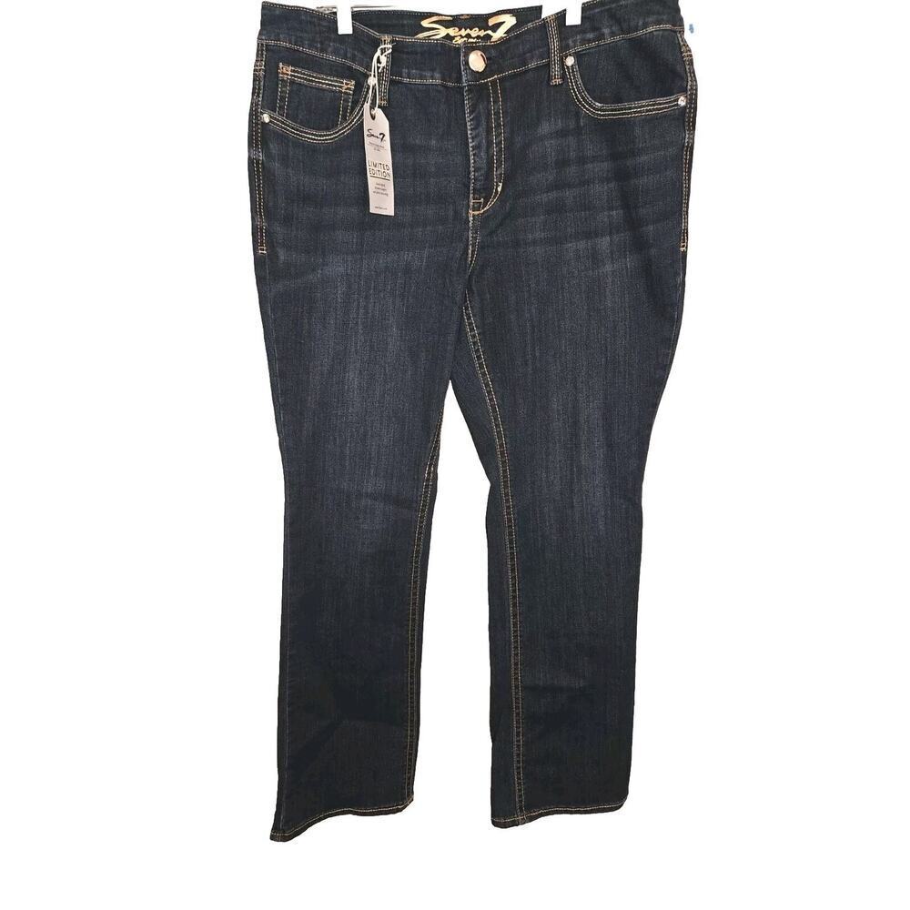 NWT! Women's Seven7 Luxe Limited Edition Boot Cut Stretch Blue Jeans Size 16
